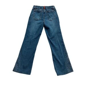MU JEANS Womens Blue Denim Rhinestone Embellished Bootcut Jeans Size 14